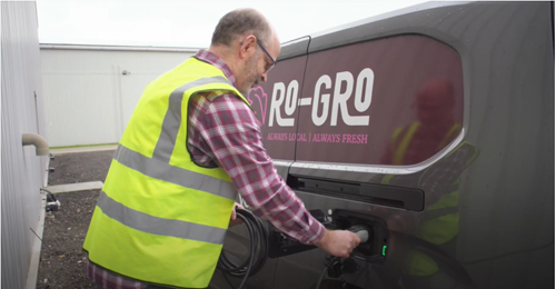 Charging RoGro electric van 